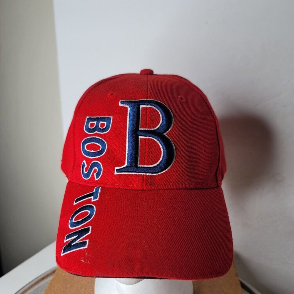 Boston Red B Strapback Adjustable Ball Cap Trucker Hat